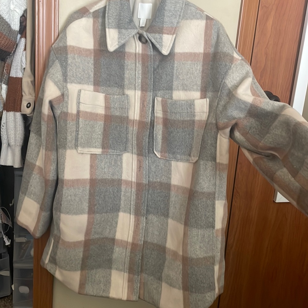 H&M plaid shacket